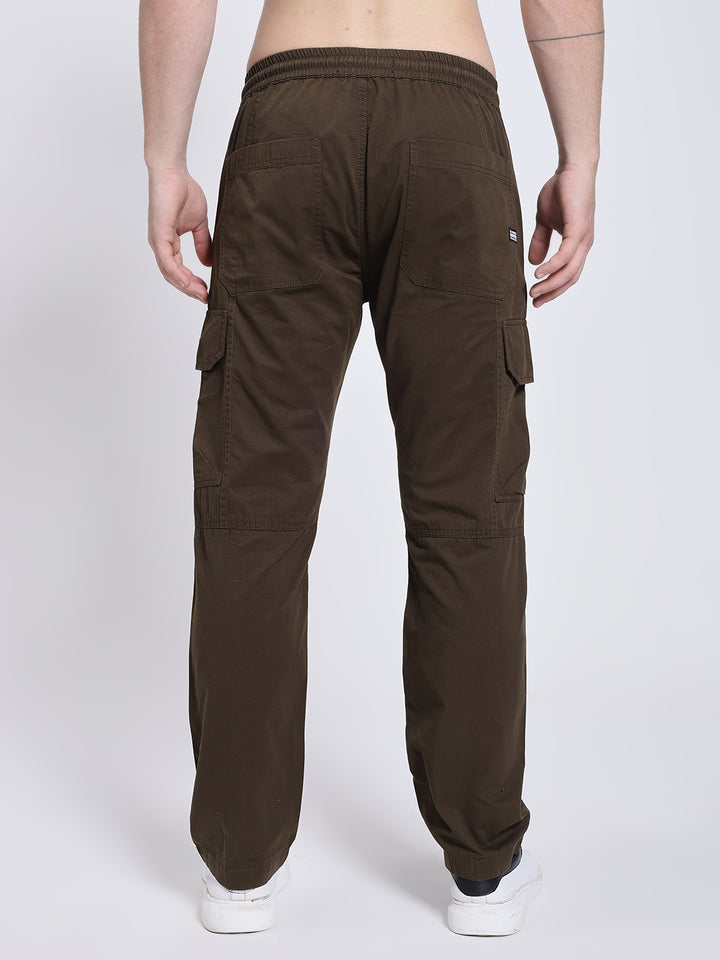 Men's Brown Six Pocket Cargo Comfort Fit