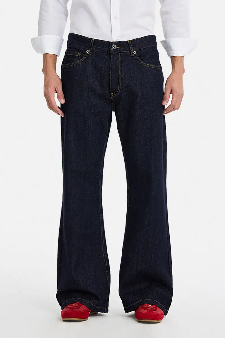 Deep blue baggy jeans