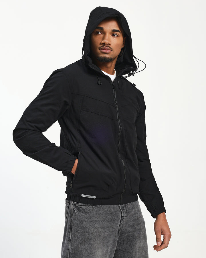Lightweight Parachute Balck Utility Jacket