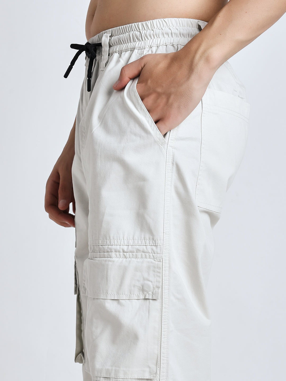 Men's Heritage Snap off white baggy cargo pants