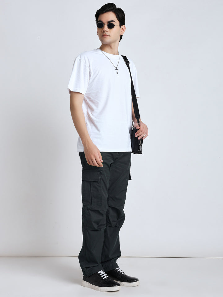 Men's New edition Six pockets straight green cargo