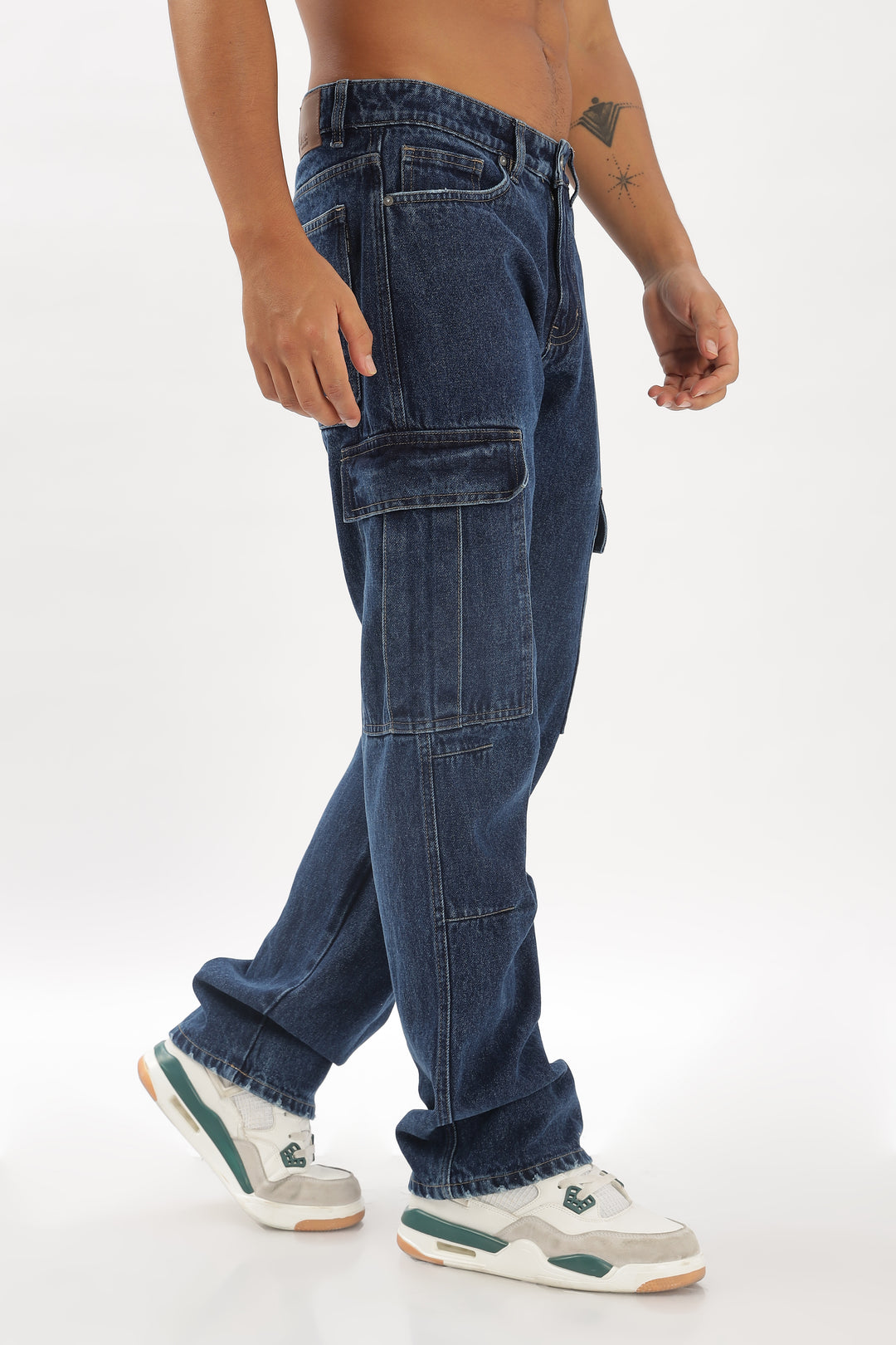 DEEP BLUE BAGGY JEANS