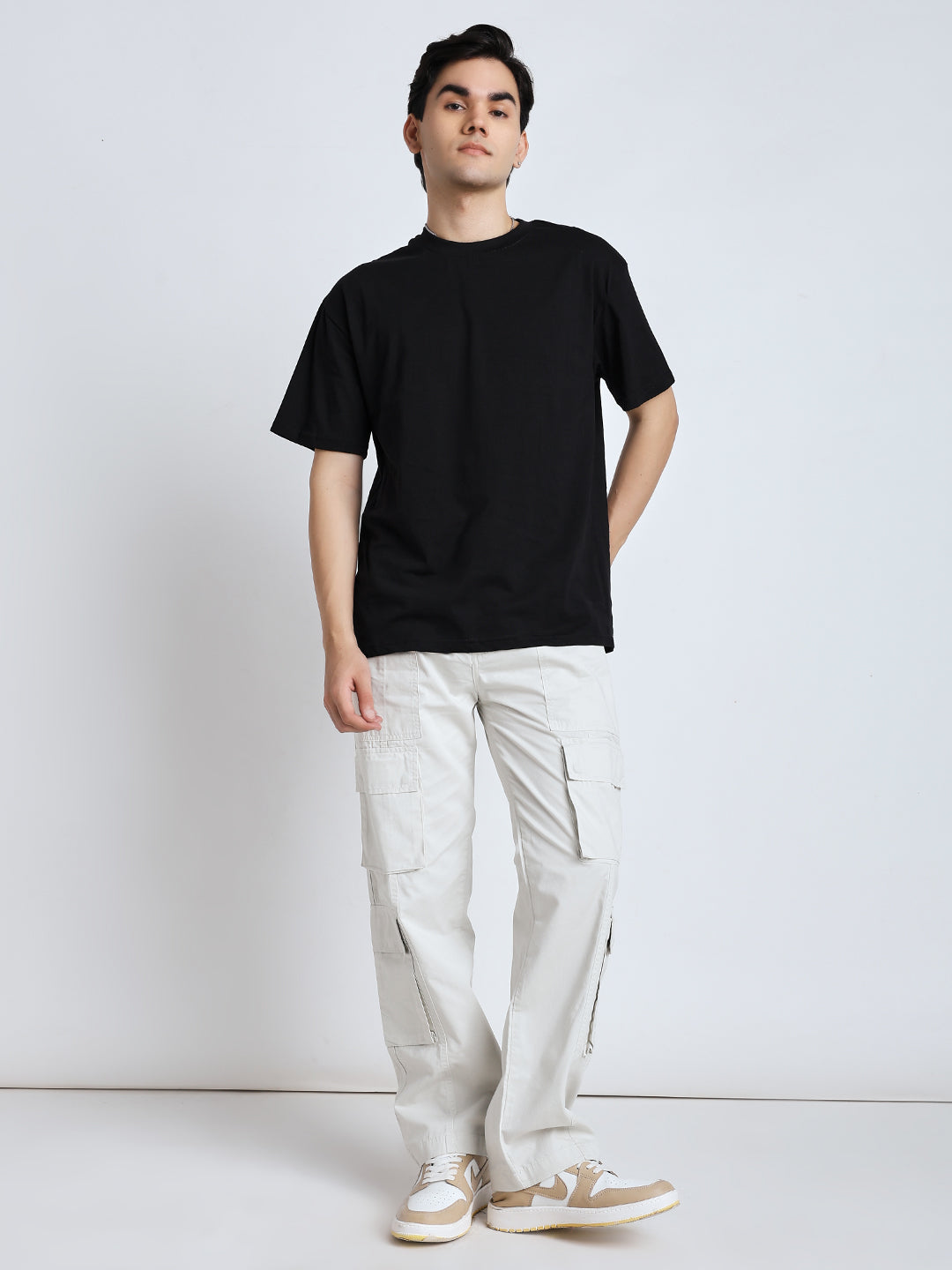 Men's Heritage Snap off white baggy cargo pants