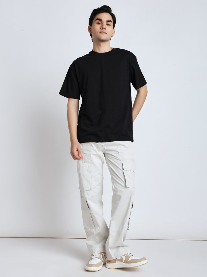 Men's Heritage Snap off white baggy cargo pants