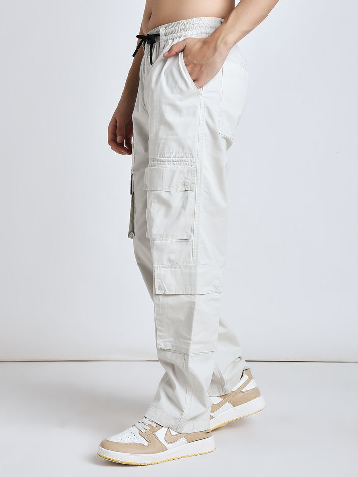 Men's Heritage Snap off white baggy cargo pants
