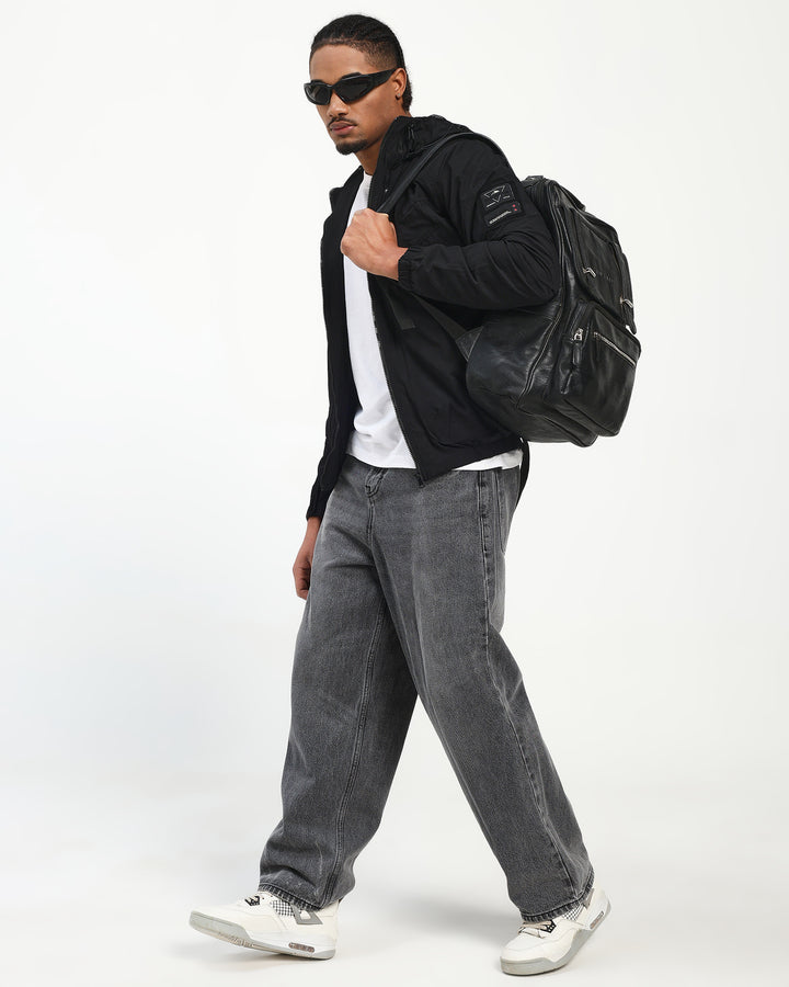 Lightweight Parachute Balck Utility Jacket