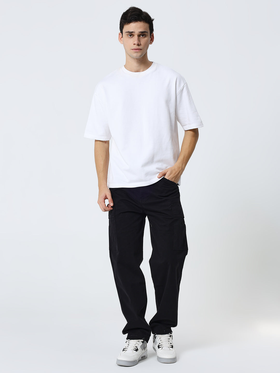 Men's Dobby stretch straight cargo black