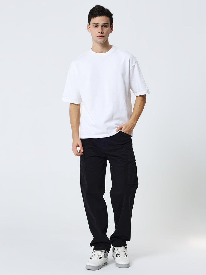 Men's Dobby stretch straight cargo black