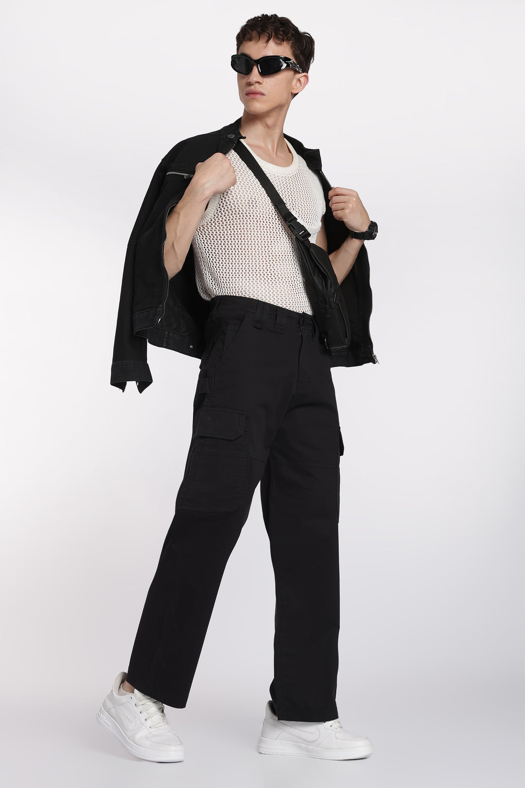 Men's Black Cargo Pants Relaxed Fit