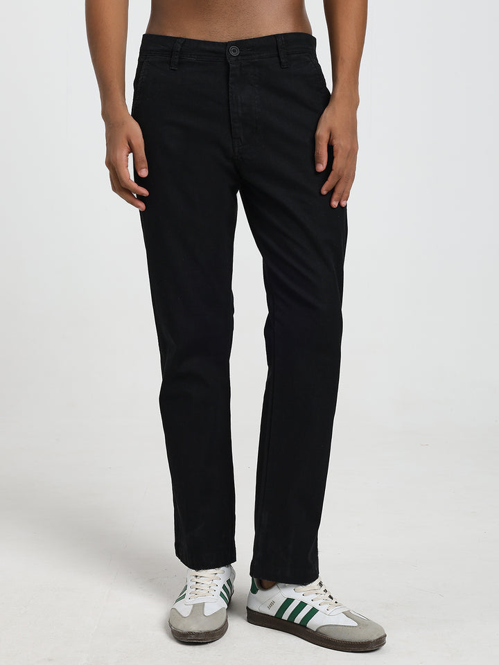 Saint jones slub black trousers