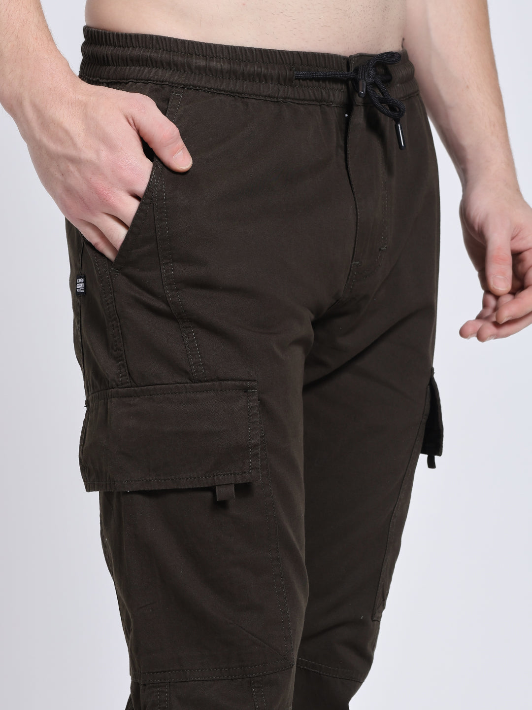 Men's Dark Brown Six Pocket Cargo Comfort Fit