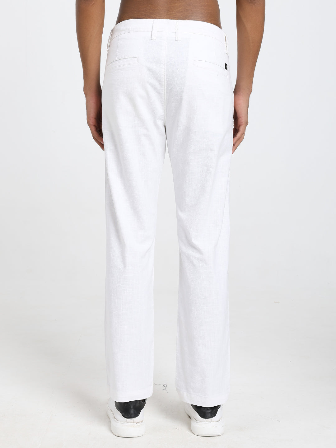 Saint jones slub white trousers
