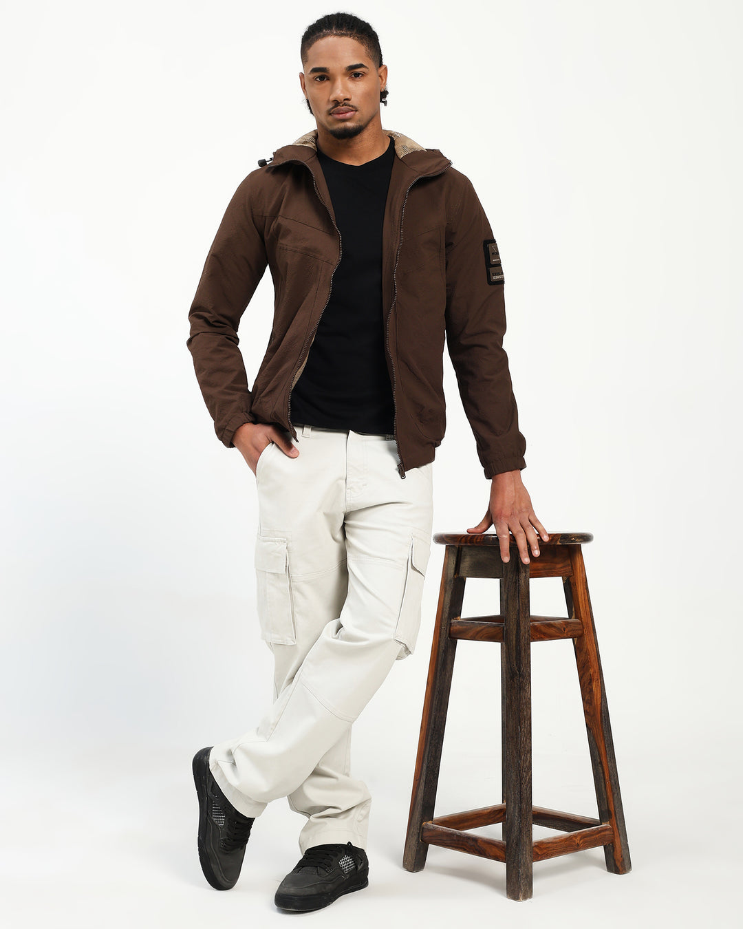 Lightweight Parachute Brown Utility Jacket