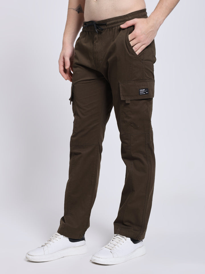 Men's Brown Six Pocket Cargo Comfort Fit