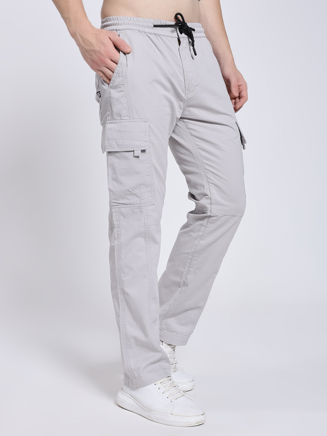 Men's Grey Six Pocket Cargo Comfort Fit