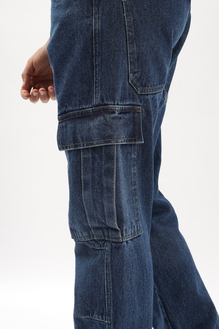 DEEP BLUE BAGGY JEANS