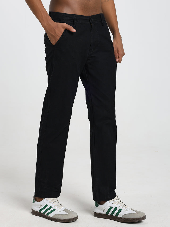 Saint jones slub black trousers