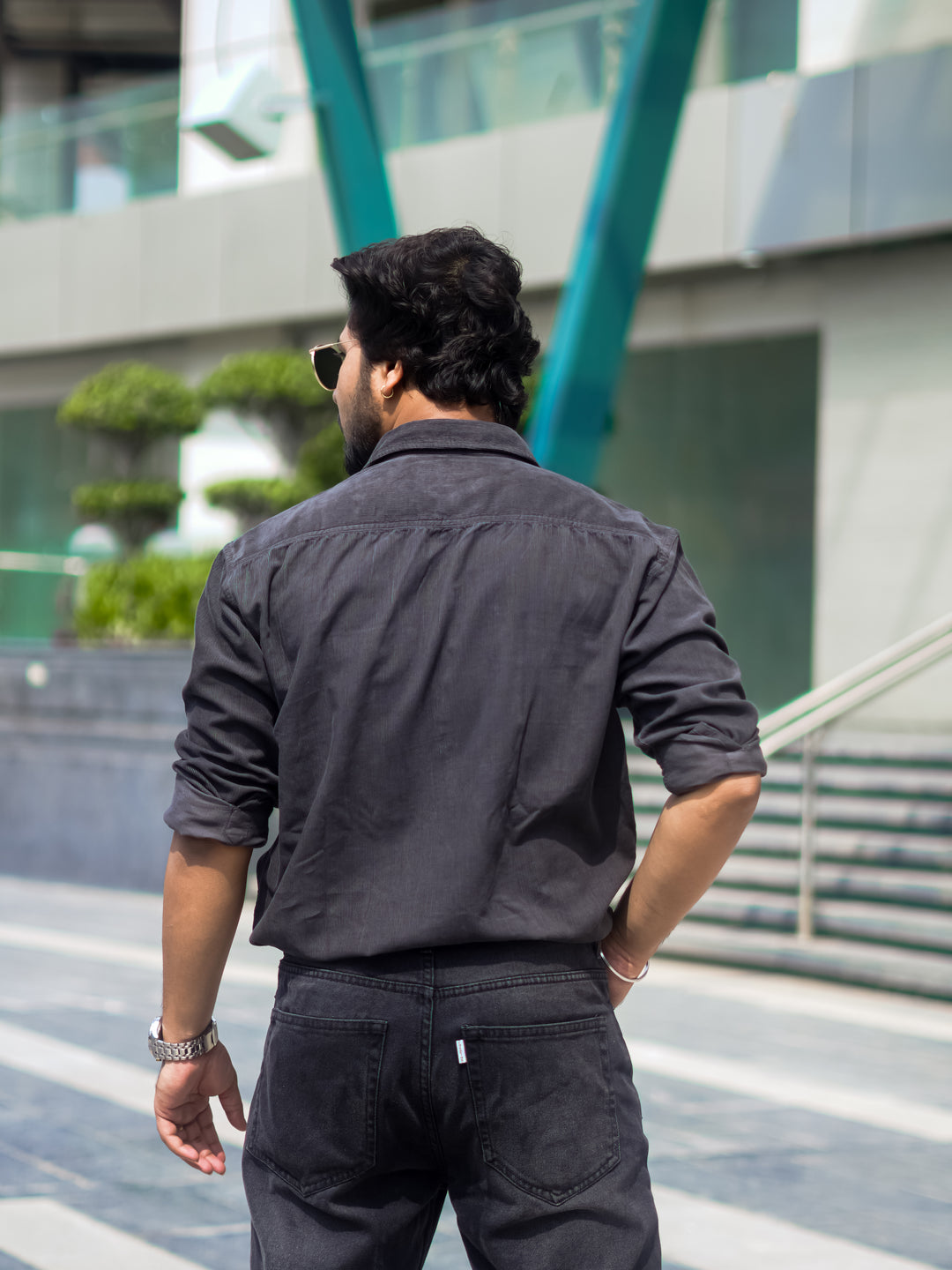 CORDUROY DARK GREY SHIRT