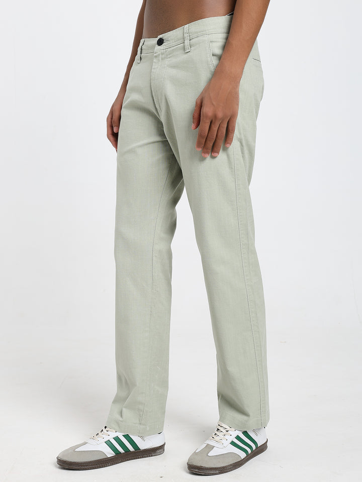 Saint jones slub sage green trousers