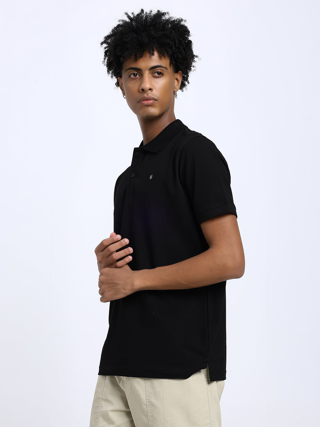 Saint Jones Black Polo T-Shirt