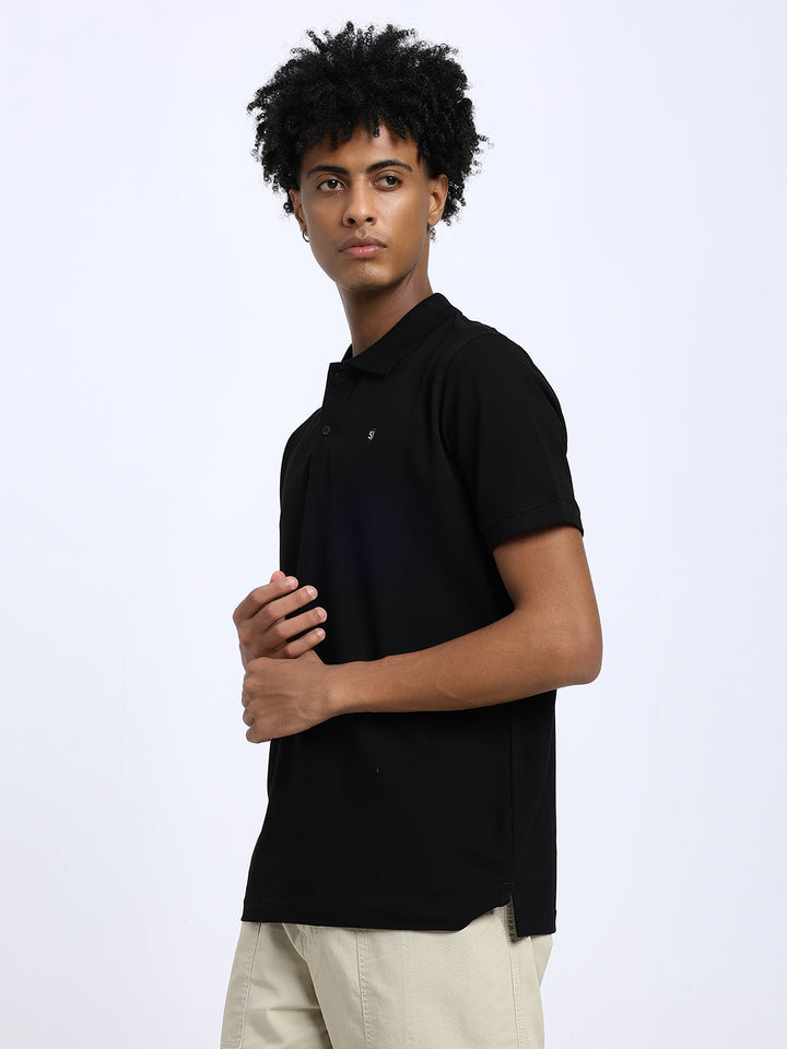 Saint Jones Black Polo T-Shirt