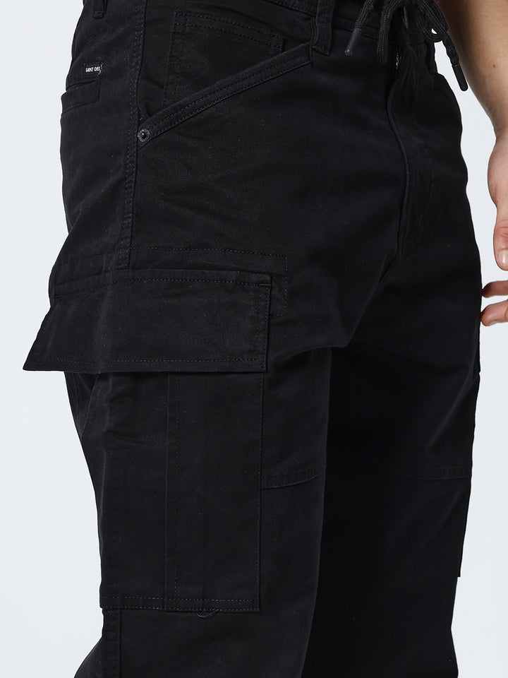 Men's Dobby stretch straight cargo black