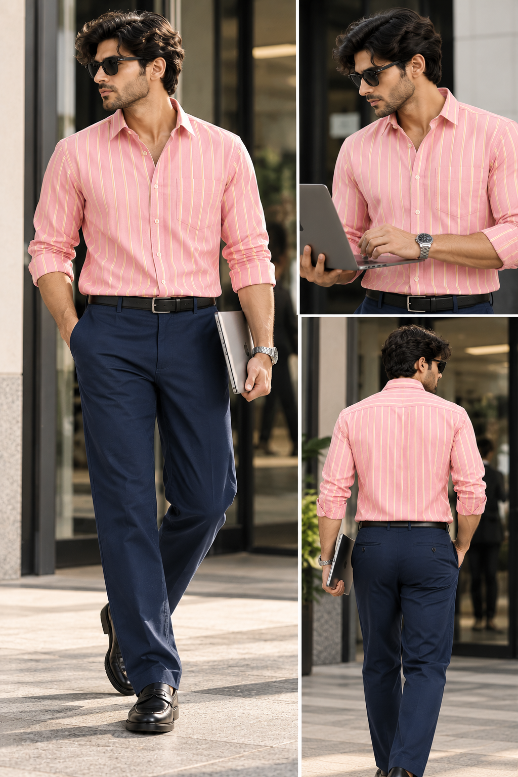 Oxford pink stripes shirt