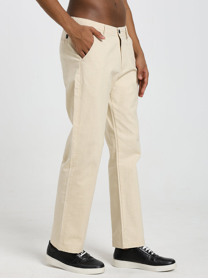 Saint jones slub beige trousers
