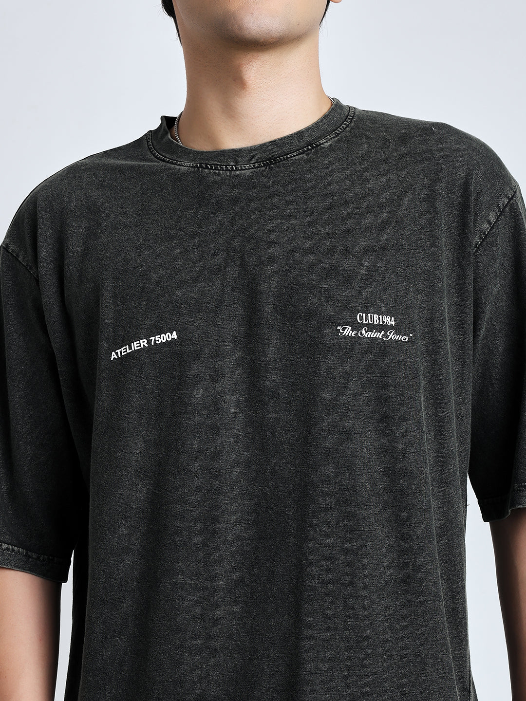 Black saint street wear club T-shirt