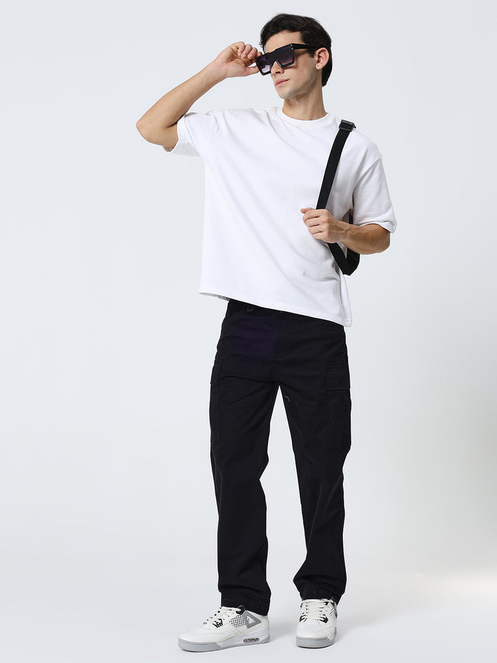 Men's Dobby stretch straight cargo black