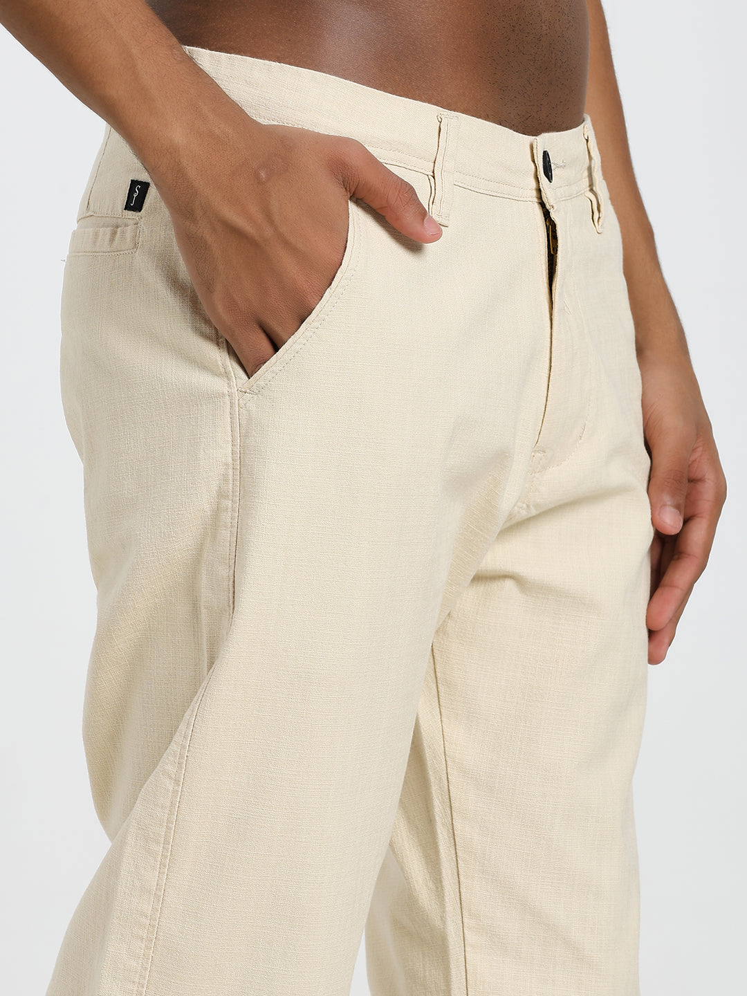 Saint jones slub beige trousers