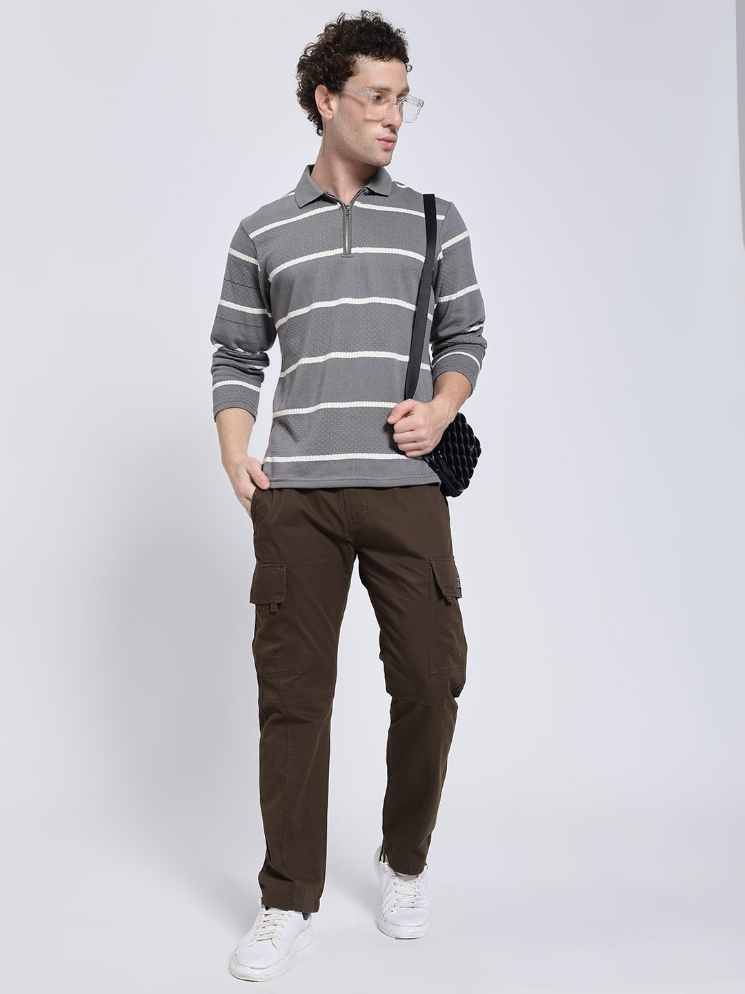 Men's Brown Six Pocket Cargo Comfort Fit