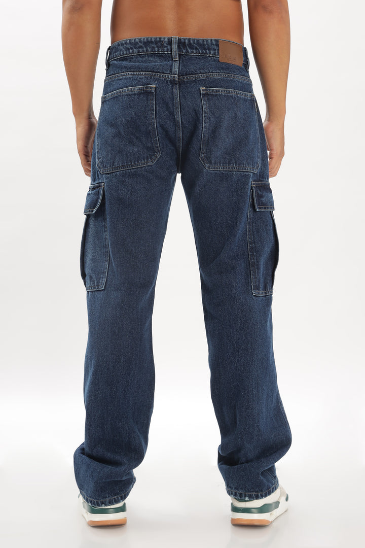 DEEP BLUE BAGGY JEANS