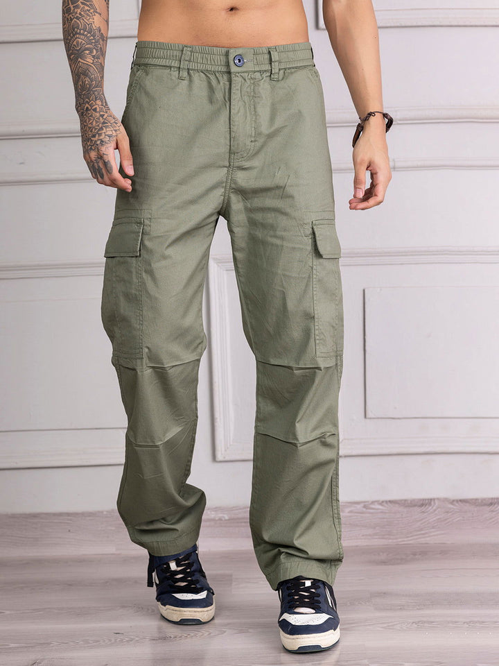 BAGGY OLIVE GREEN CARGO - St.Jones