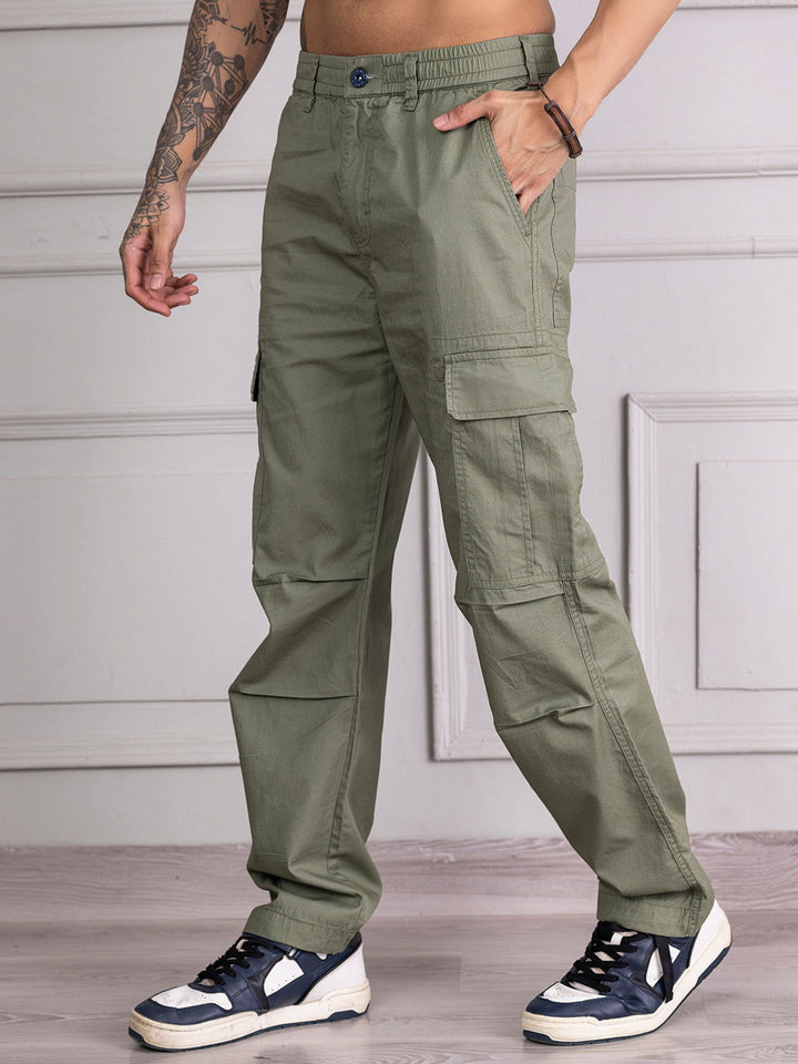 BAGGY OLIVE GREEN CARGO - St.Jones