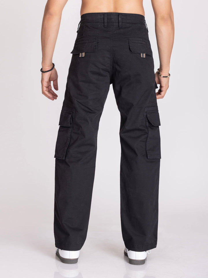 BAGGY UTILITY CARGO PANTS-BLACK - St.Jones