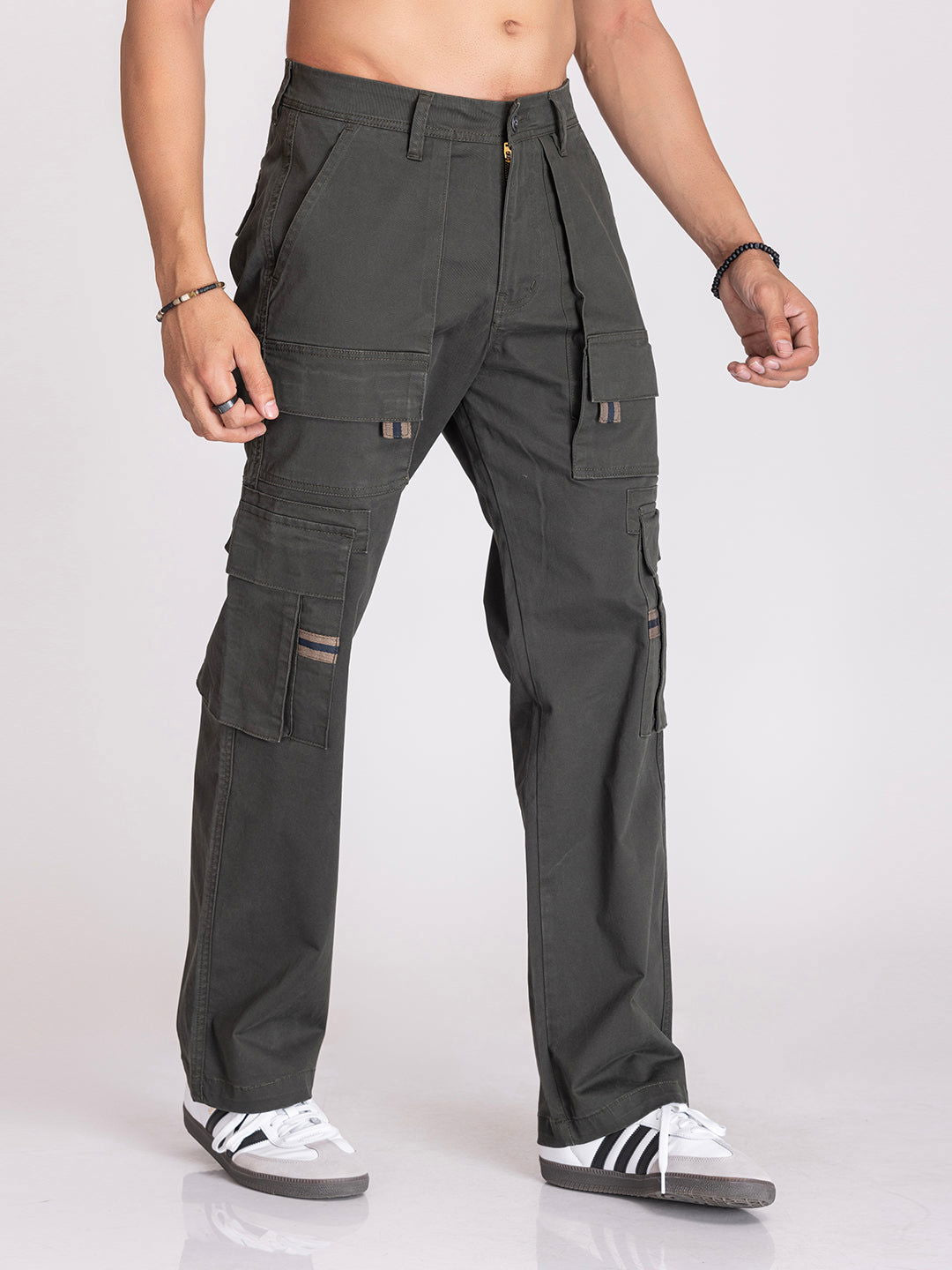 BAGGY UTILITY CARGO PANTS-DARK GREEN - St.Jones