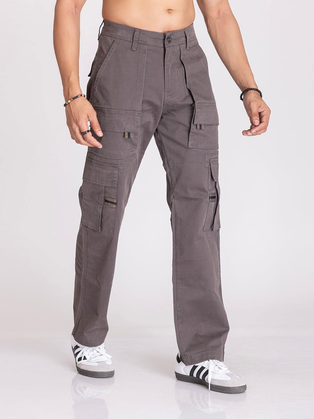 BAGGY UTILITY CARGO PANTS-DARK GREY - St.Jones