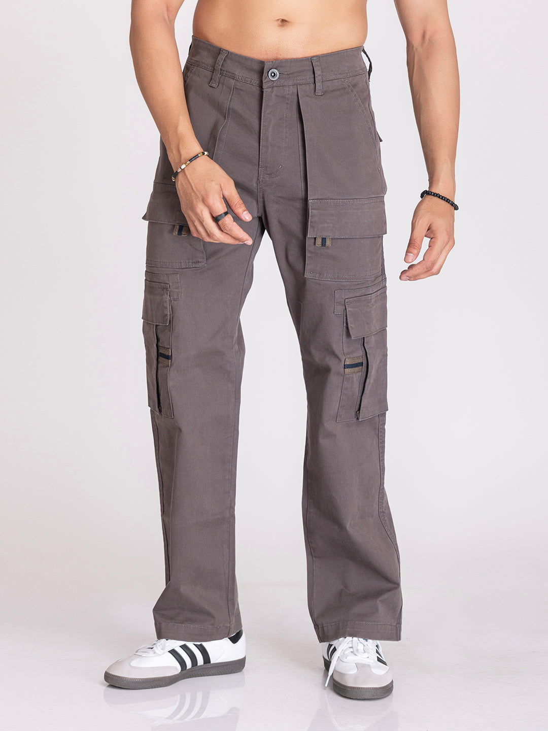 BAGGY UTILITY CARGO PANTS-DARK GREY - St.Jones