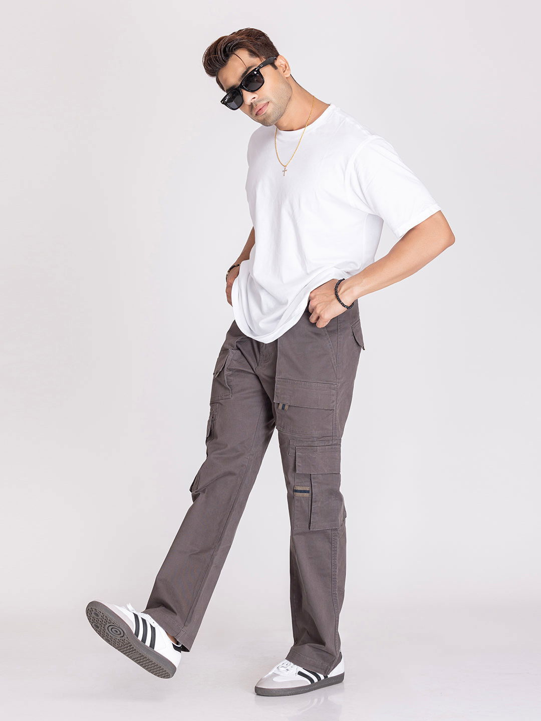 BAGGY UTILITY CARGO PANTS-DARK GREY - St.Jones