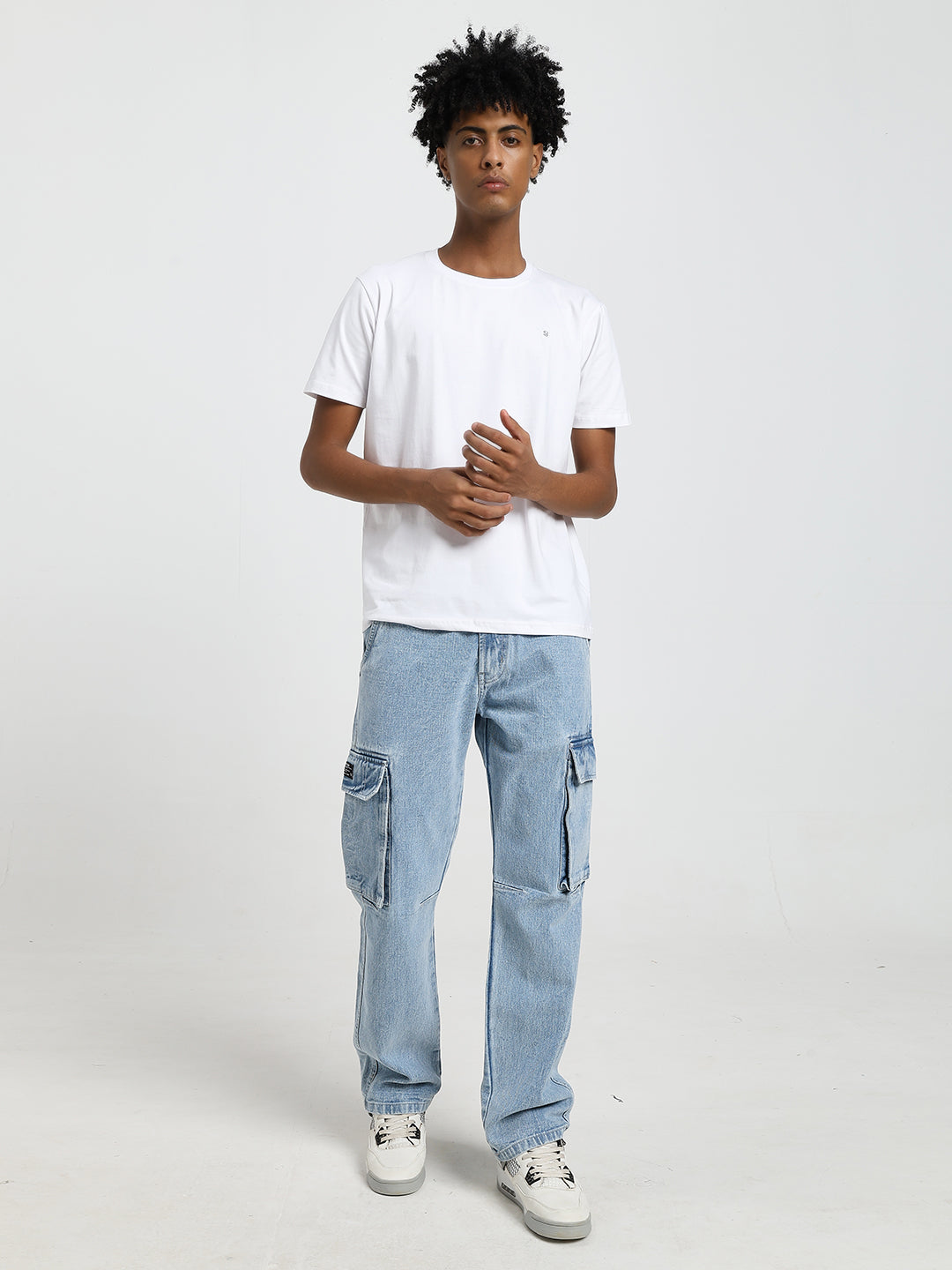 Men’s Light Blue Cargo Denim