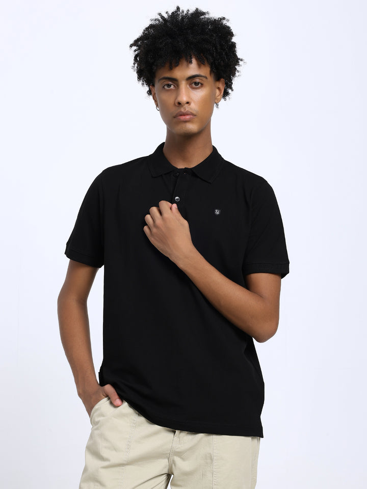Saint Jones Black Polo T-Shirt