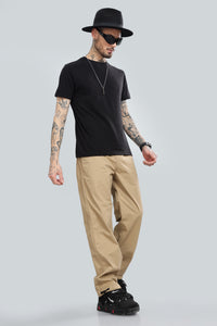 MEN'S BEIGE STRAIGHT PANTS.