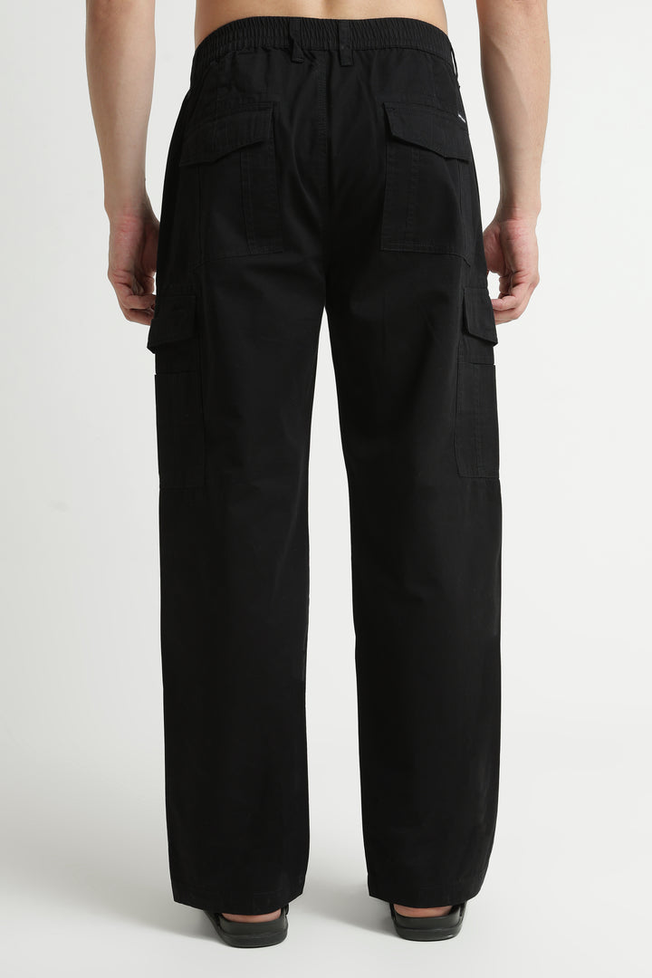 Men’s Jet Black Casual Cargo Pant