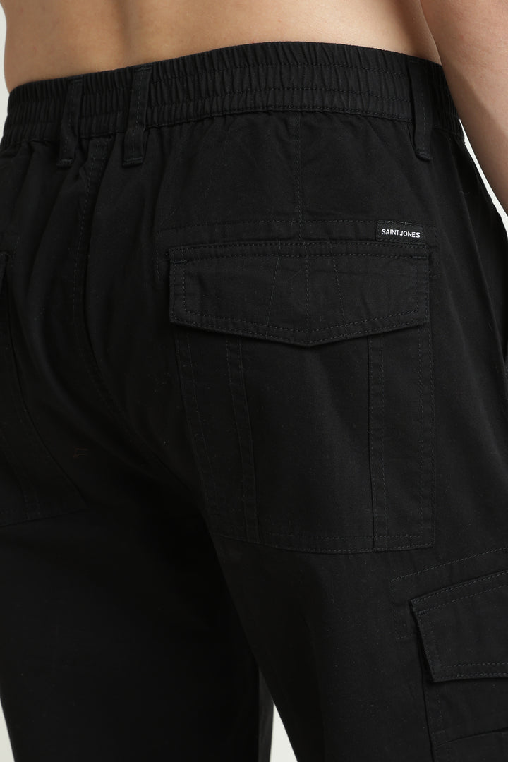 Men’s Jet Black Casual Cargo Pant