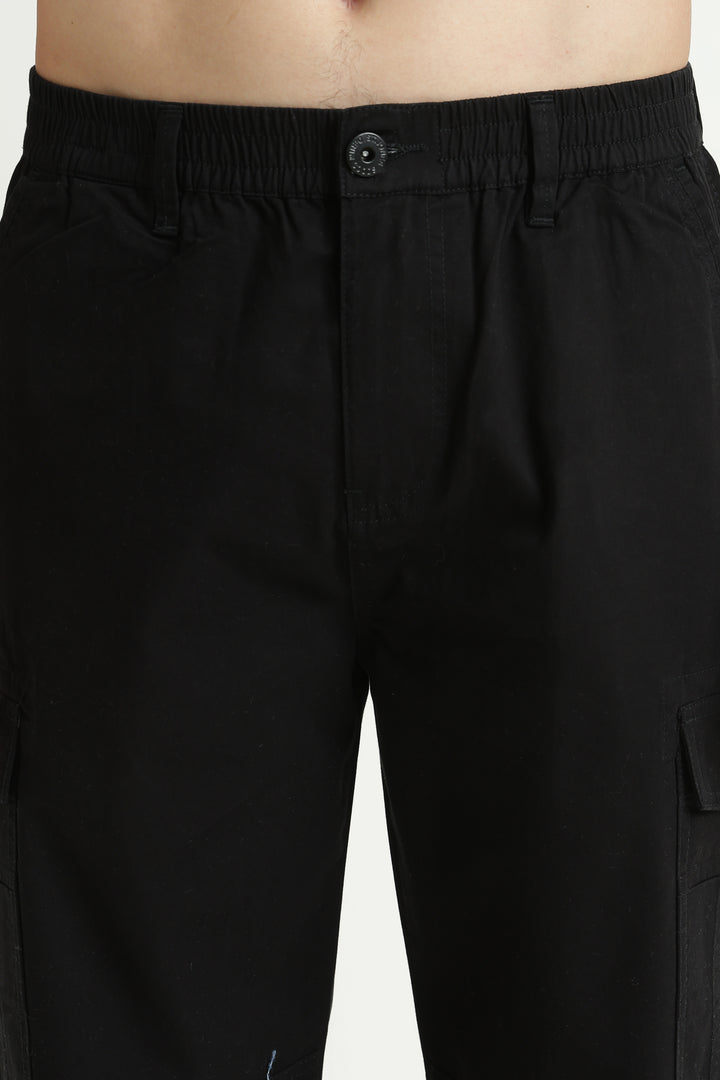 Men’s Jet Black Casual Cargo Pant
