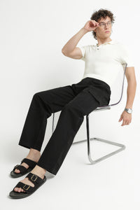 Men’s Jet Black Casual Cargo Pant
