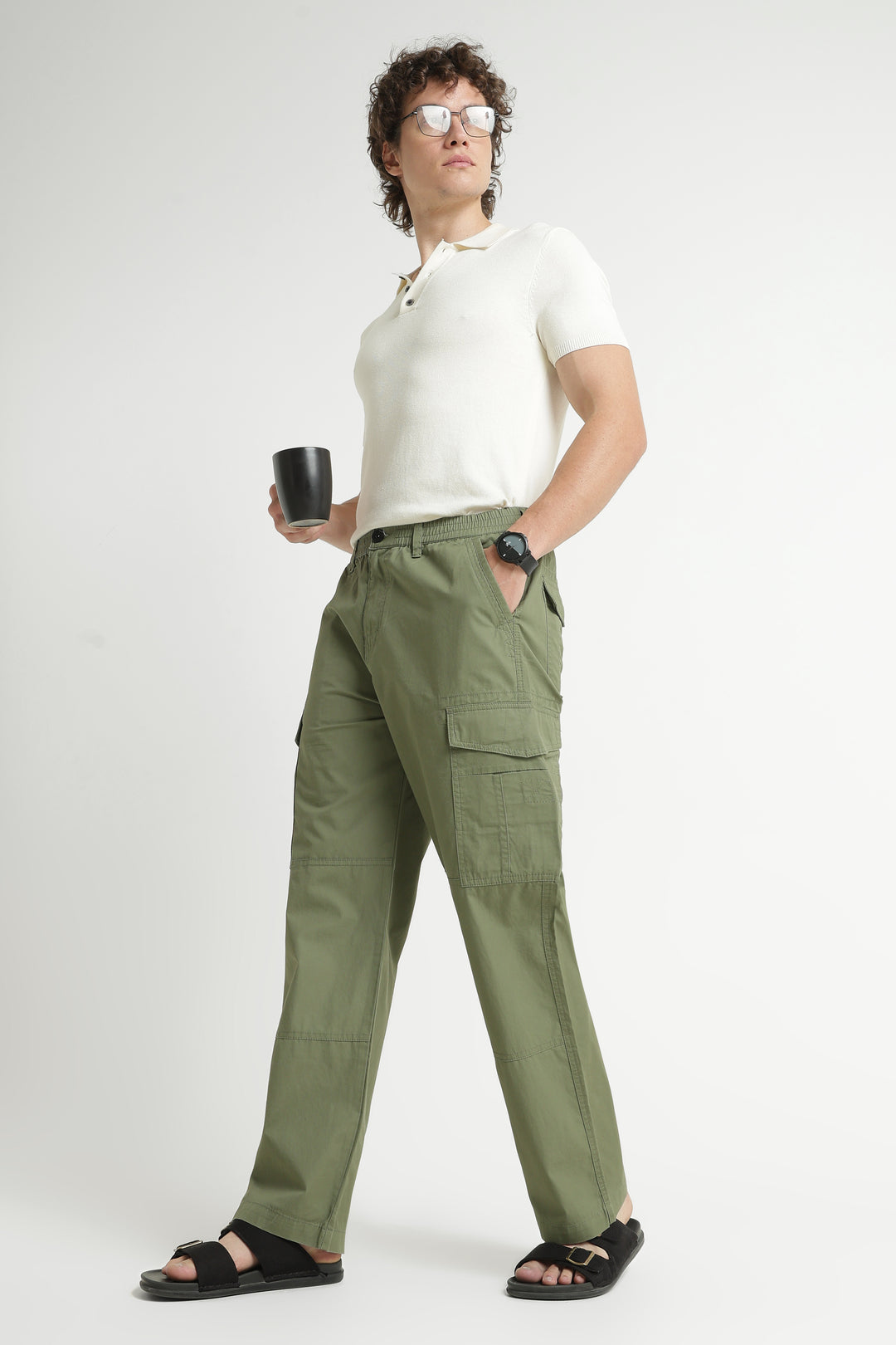 Men’s Olive Casual Cargo Pant