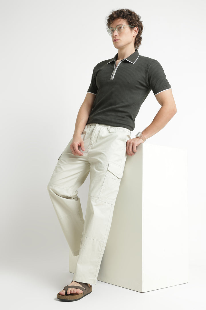 Men’s Off White Casual Cargo Pant