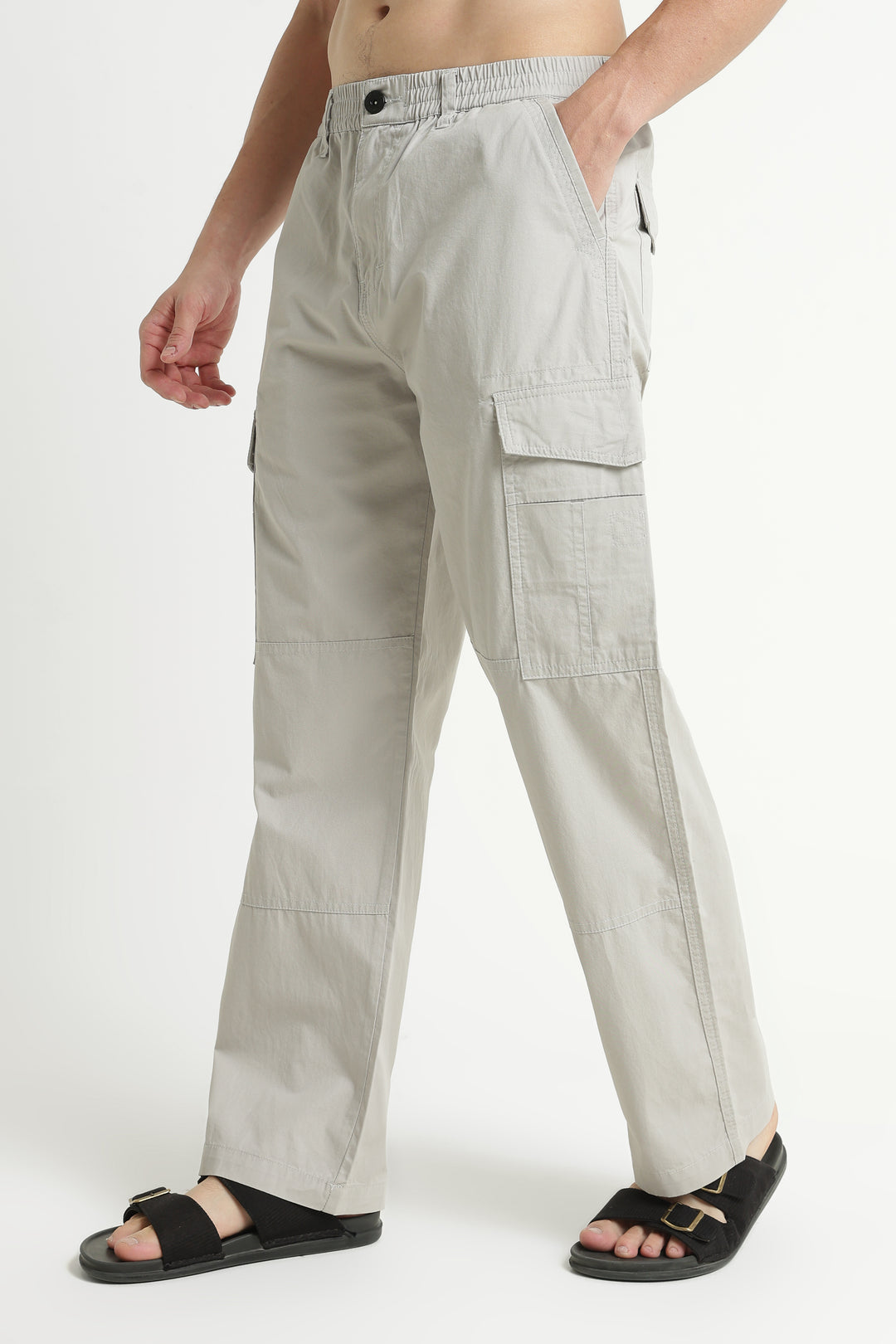 Men’s Light Grey Casual Cargo Pant